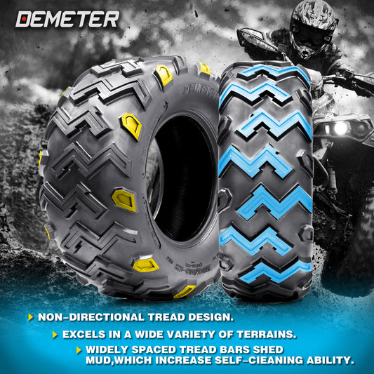 Set of 4 DEMETER ATV UTV Tires 25x8-12 Front & 25x10-12 Rear All-terrain Tires